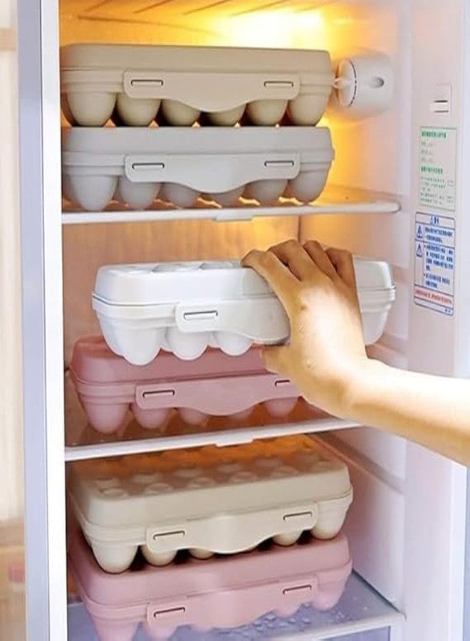 MITVIK Plastic 18 Egg Storage Tray, Lidded Egg Container for Fridge/Freezer, Stackable Egg Tray With Lid, BPA-Free Fridge Organizer Egg Storage Container (pink) - Image 2